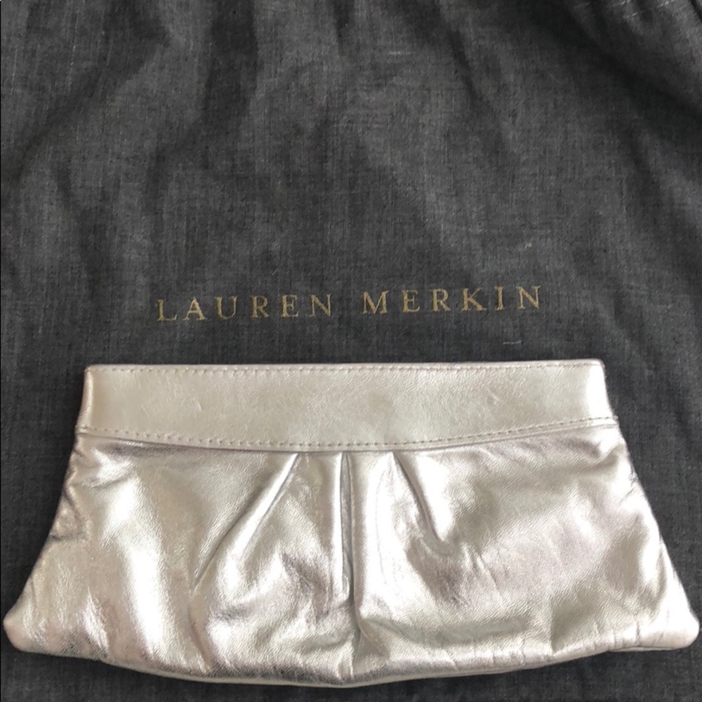 Lauren Merkin Silver Metallic Clutch